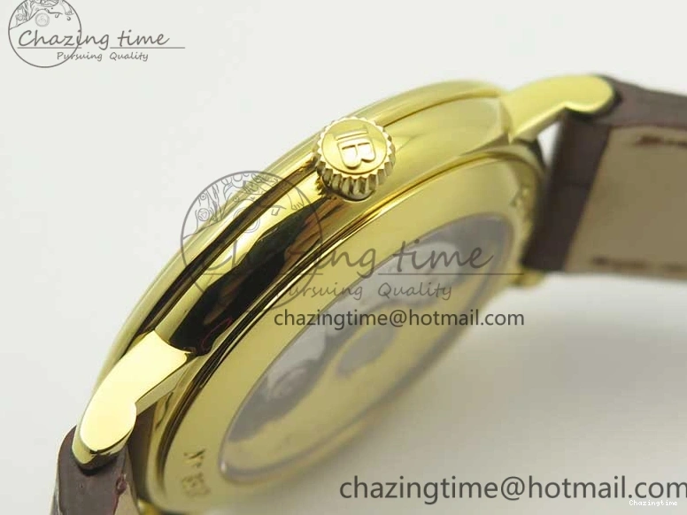 0318 WellDesigned Villeret 6651 YG ZF 1:1 Best Edition White Dial on Brown Leather Strap A 8000